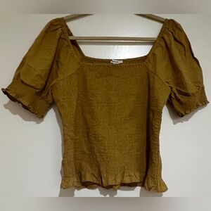 Madewell Mustard Puff Sleeve Blouse